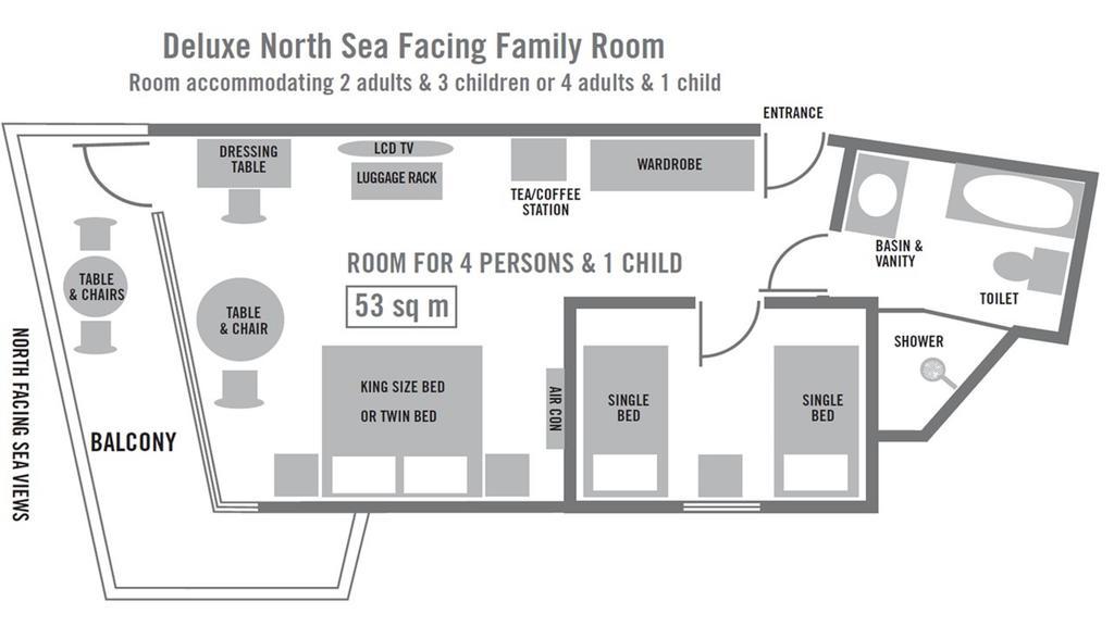 Deluxe Familienzimmer - barrierefrei - Nordseeseite