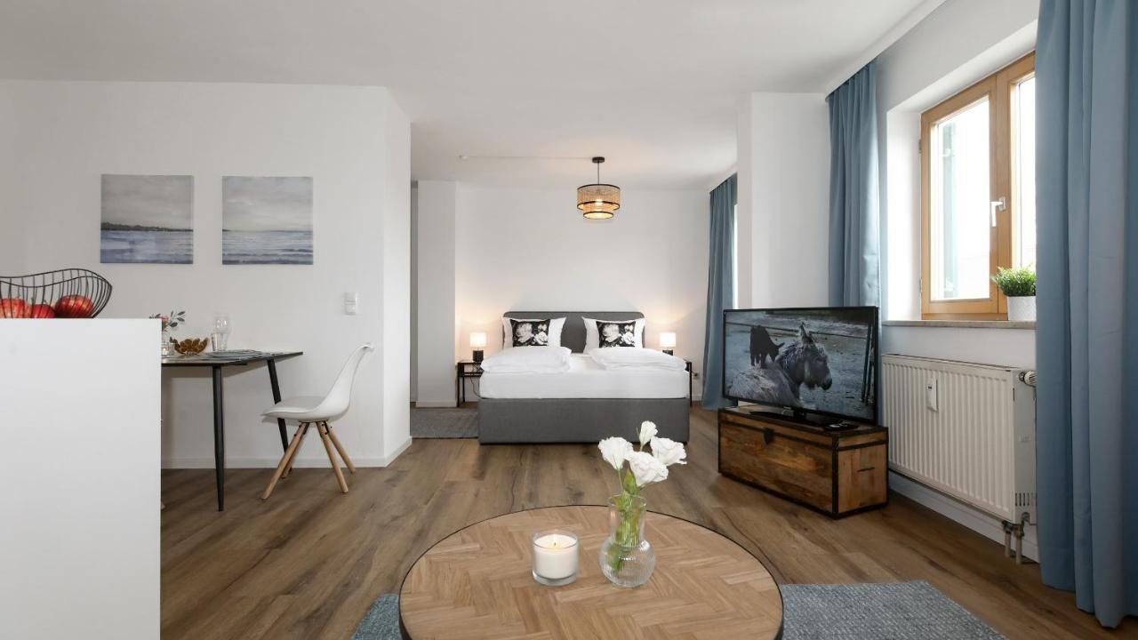 Estudio con cama extragrande y sofá cama