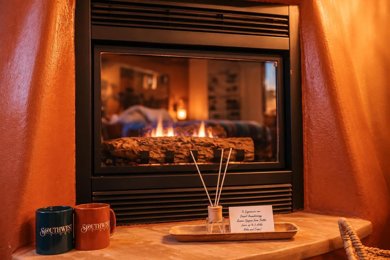 Serene Double Queen Fireplace