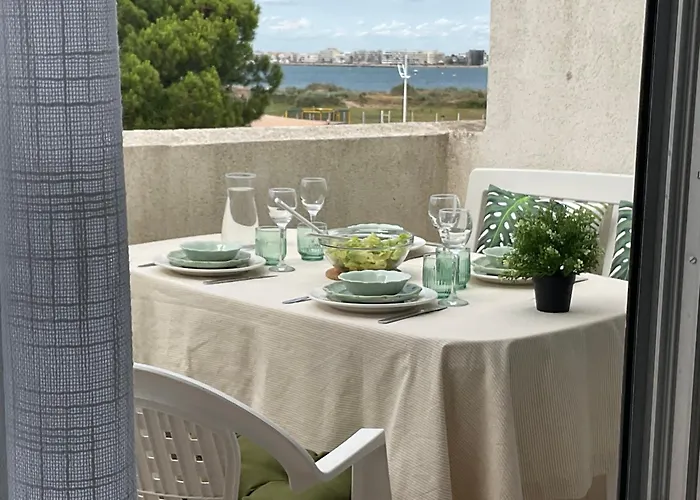 Studio le Vue mer Accès direct à la plage Parking privé Clim belle terrasse