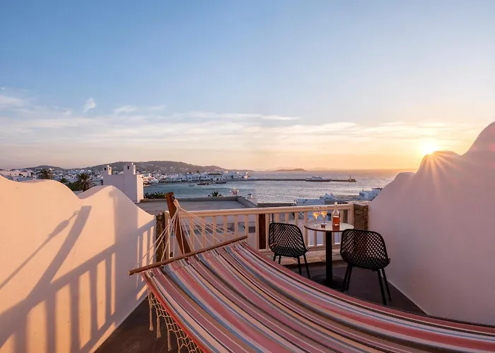 Yalos Hotel Sunset View Mykonos Town Private Rooms
