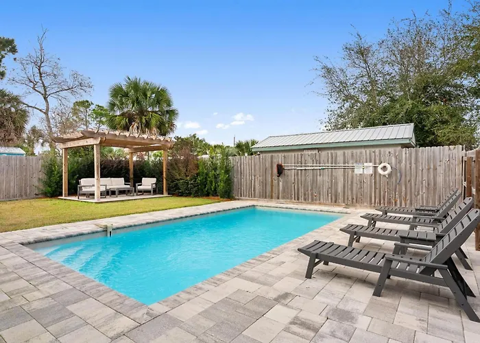 Beach House With Private Pool - Sunny Sands By Panhandle Getaways